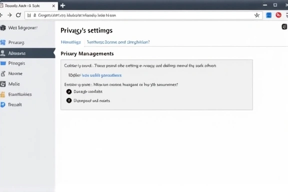 Browser settings showing cookie management options