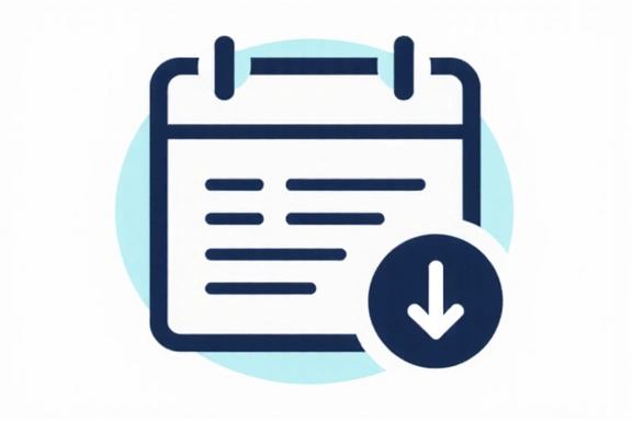 Calendar with an update notification
